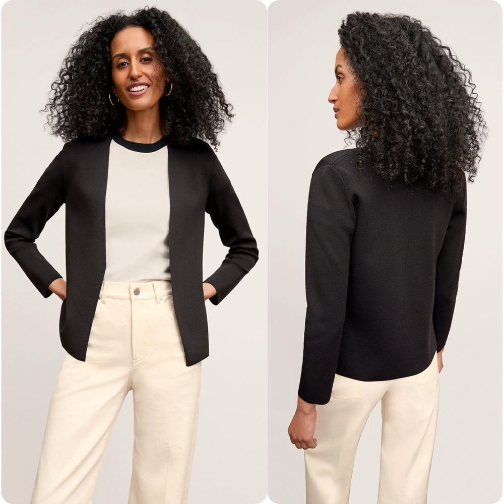 M.M. LaFleur Woolf Open Front Jardigan in Black | Size Large